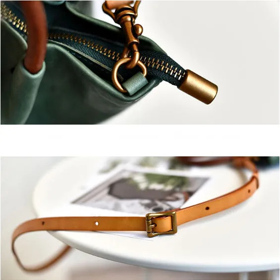YAAGLE Women Classic Tanned Cowhide Bucket Handbag YG370
