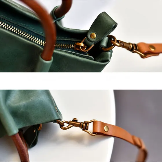 YAAGLE Women Classic Tanned Cowhide Bucket Handbag YG370