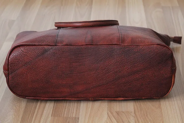 YAAGLE Women Retro Large Capacity Cowhide Shopping Bag YGPD2077
